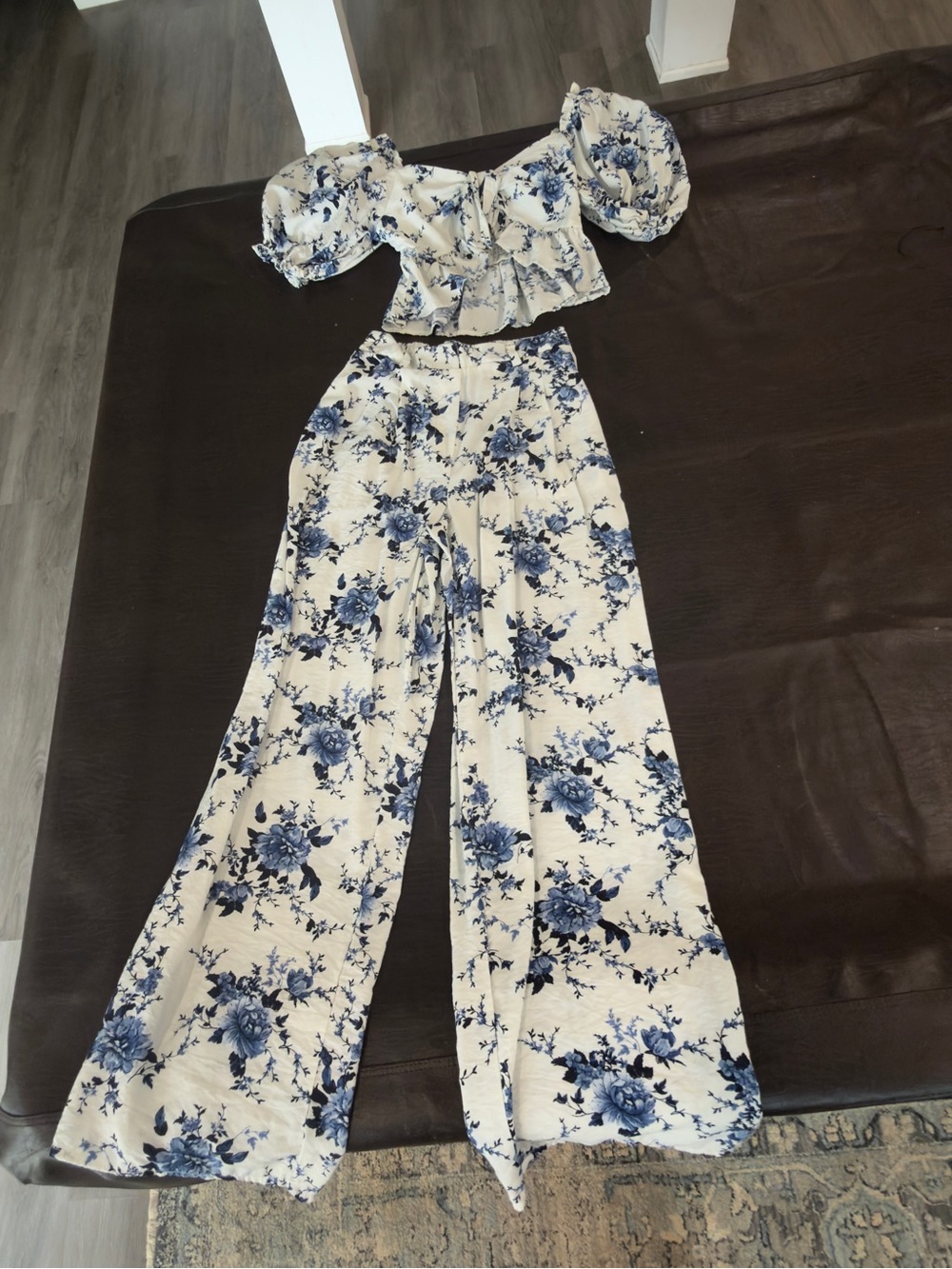Sienna Sky Cream and Blue Floral Two-Piece Set